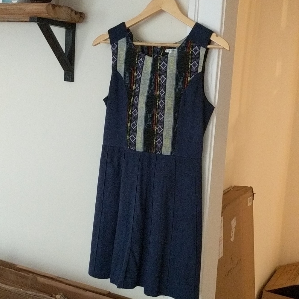 Stitched and faux suede dress